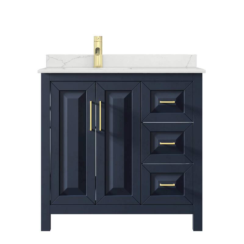 Daria 36-inch Single Vanity, Single Hole Quartz Top