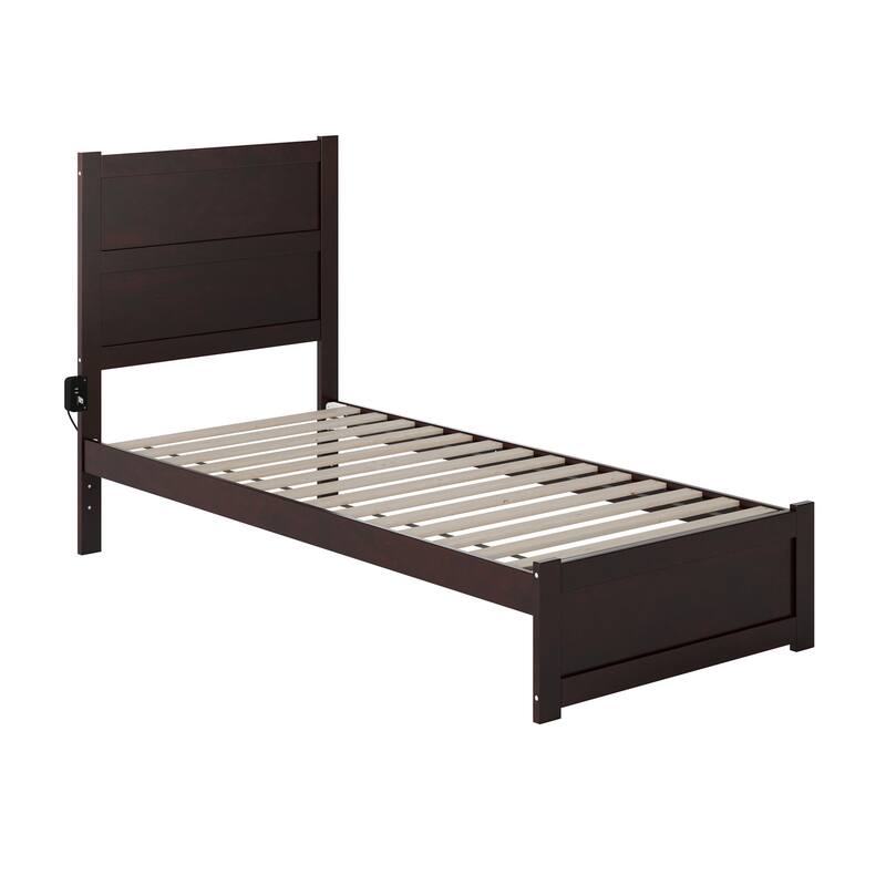 NoHo Twin XL Platform Bed with Footboard in Espresso
