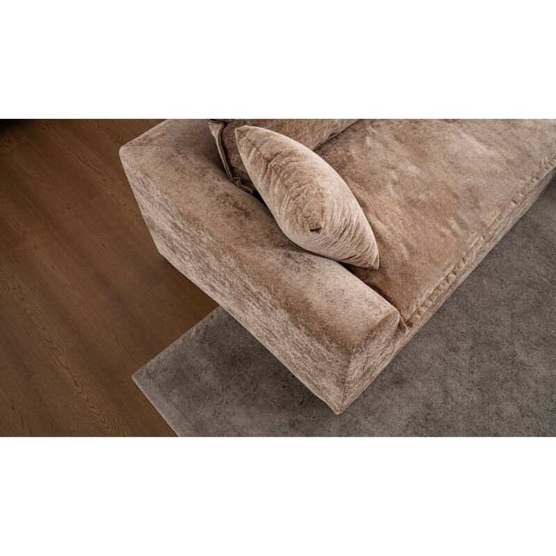 103" L-Shaped Cloud Sectional Sofa with Chaise, Upholstered Boneless Couches for Living Room, Modern Modular Chenille Sofa