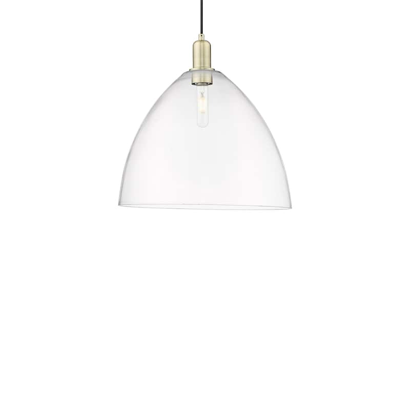 Innovations Lighting 716-1P-18-16 Bristol Pendant Bristol 16" Wide - Antique Brass / Clear
