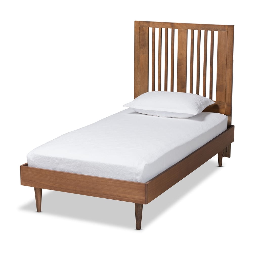 Kioshi Transitional Ash Walnut Finished Wood Platform Bed
