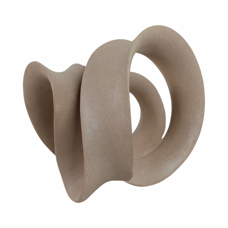 Resin Sculpture with Abstract Curved Loop Design Artistic Silhouette - 13" x 10" x 12"