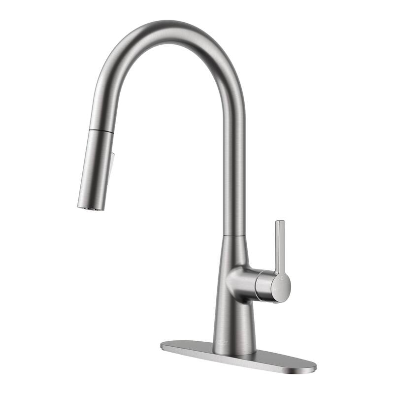 Modern Touchless Brushed Nickel Pull-Down Kitchen Faucet - Brushed Nickel