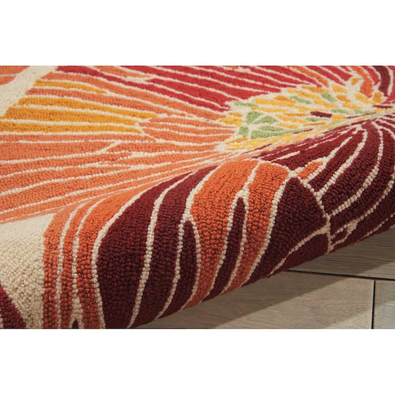 Geqa Floral Stain Resistant Area Rug By HomeRoots - 90' X '60' X '0.5