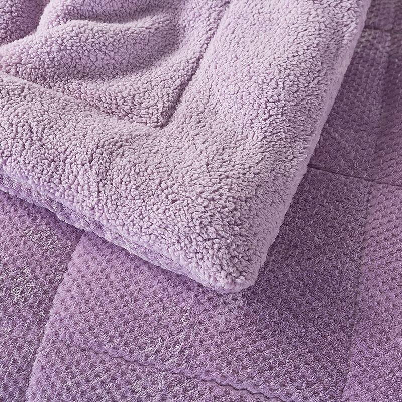 KASENTEX Luxury Plush Comforter, Ultra Soft Cozy Reversible Sherpa Machine Washable Bedding