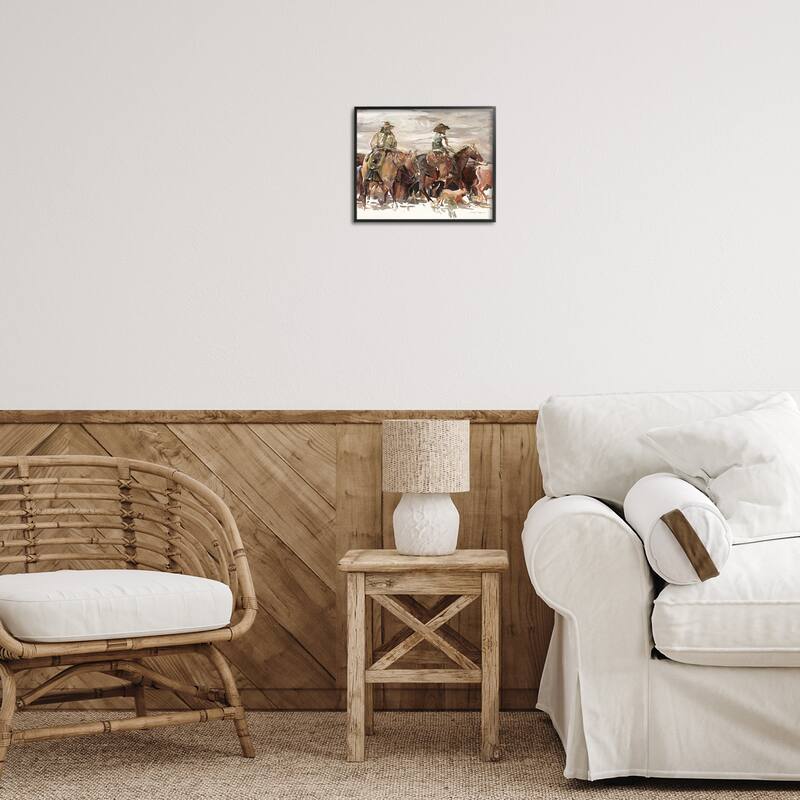 Stupell Round Up Cowboys Framed Giclee Art Design By Marilyn Hageman