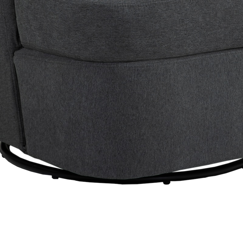Boucle 360 degree Accent Swivel Barrel Chairs Set of 2