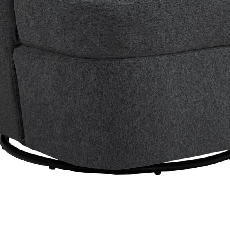 Upholstered Swivel Barrel Accent Chair (Set of 2)