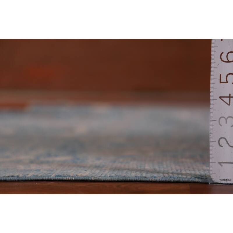 Hand Knotted Oriental 100% Wool Carpet Transitional All-Over Navy Blue & Blues Oushak Area Rug - 12' 9'' X 9' 1''