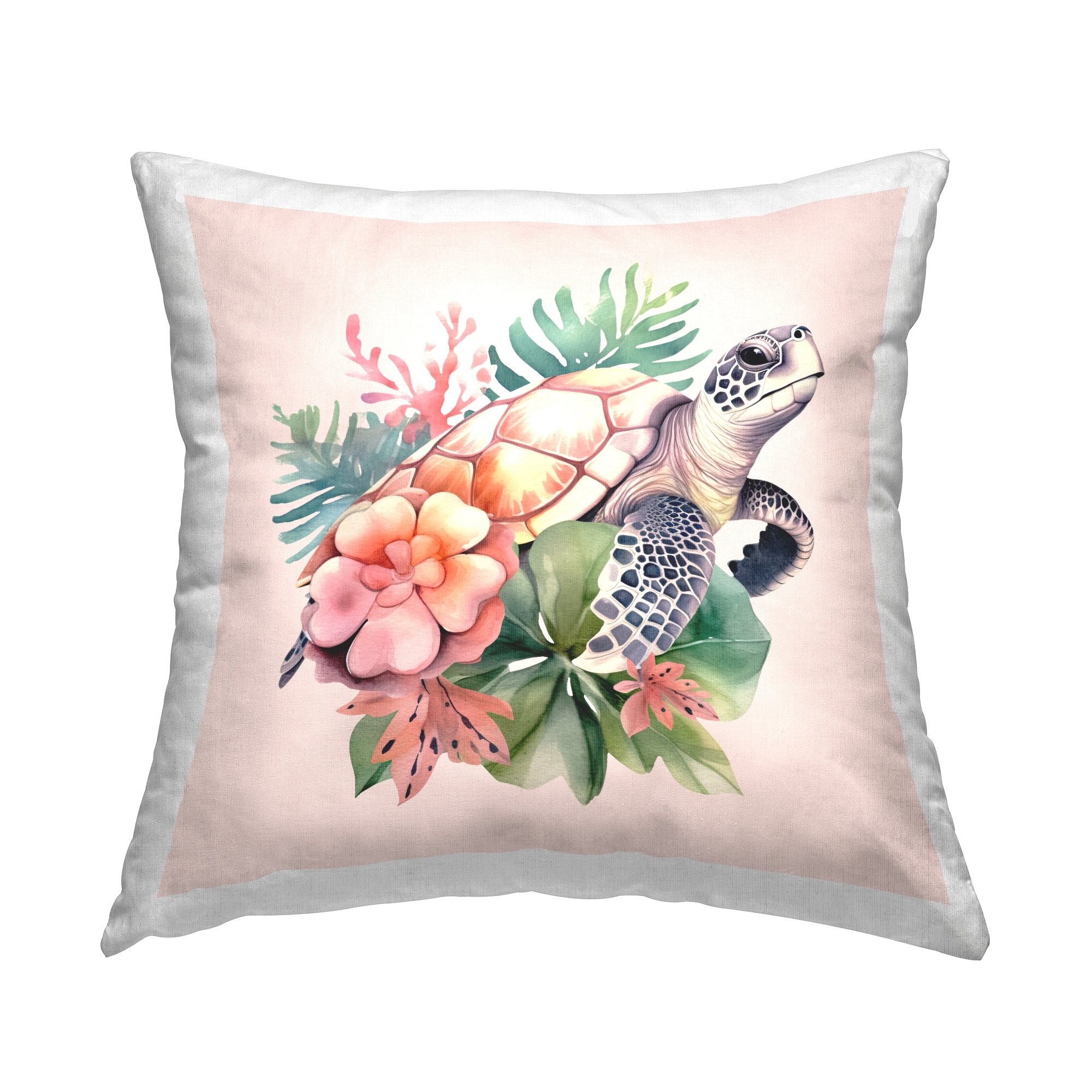 Stupell Tropical Sea Turtle Decorative Printed Throw Pillow Design by Birch&Ink
