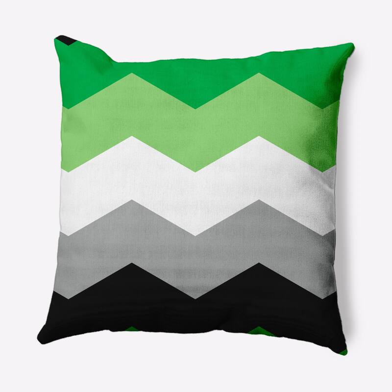 Pride Chevron Outdoor Throw Pillow - 16" x 16" - Aromantic Chevron