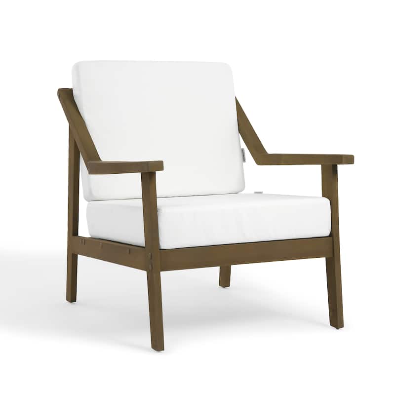 Set of 2 Outdoor Teak Wood Patio Chair with Cushion