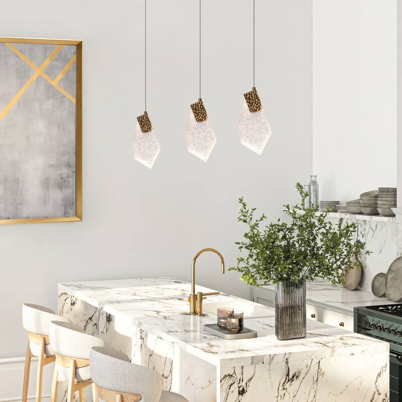 Modern LED 1-Light Gold Pendant Light for Kitchen Island