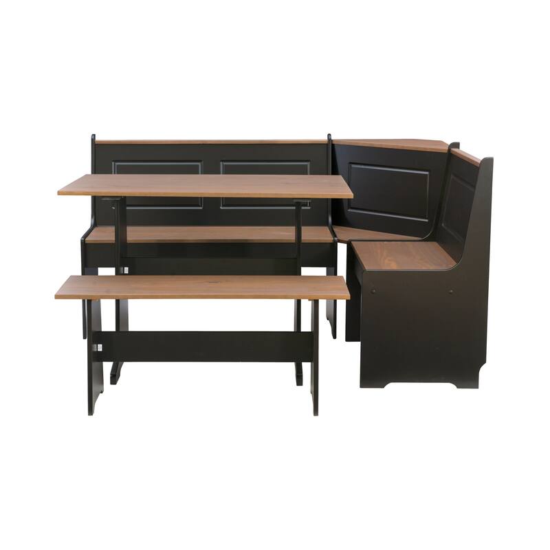 Middlecreek Wood Farmhouse Breakfast Nook Dining Set
