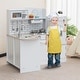 preview thumbnail 11 of 12, Kids Kitchen Playset Conor Kitchen Toy with Realistic Microwave and Oven Stove - 25.5"L x 23.5"W x 33.5"H