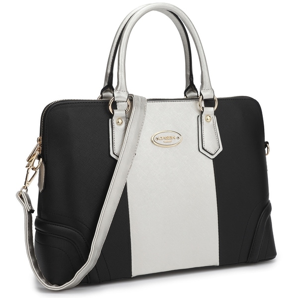 Dasein Women Two Tone Briefcase Satchel Handbag