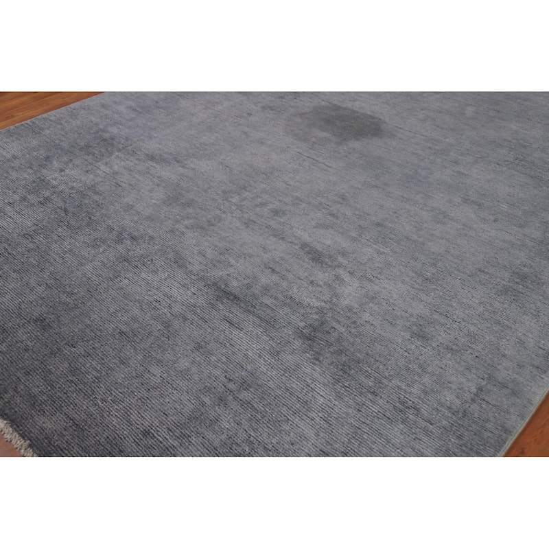 Blue Gabbeh Modern Area Rug Handmade Wool Carpet - 7'11"x 9'10"