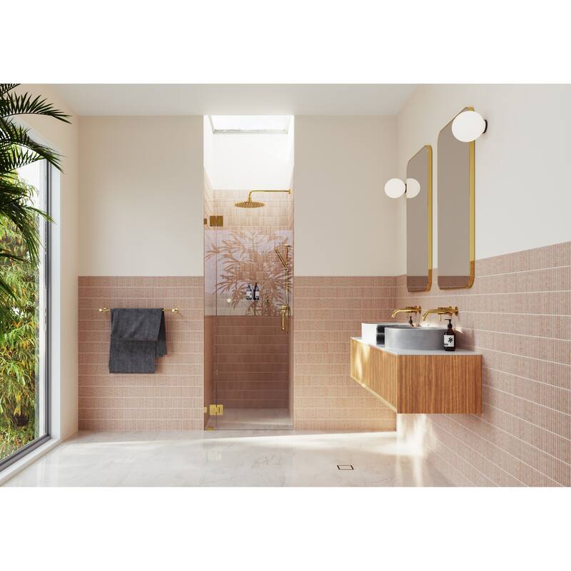 Glass Warehouse GW-GH-34 Halo 78" High x 34" Wide Hinged Frameless