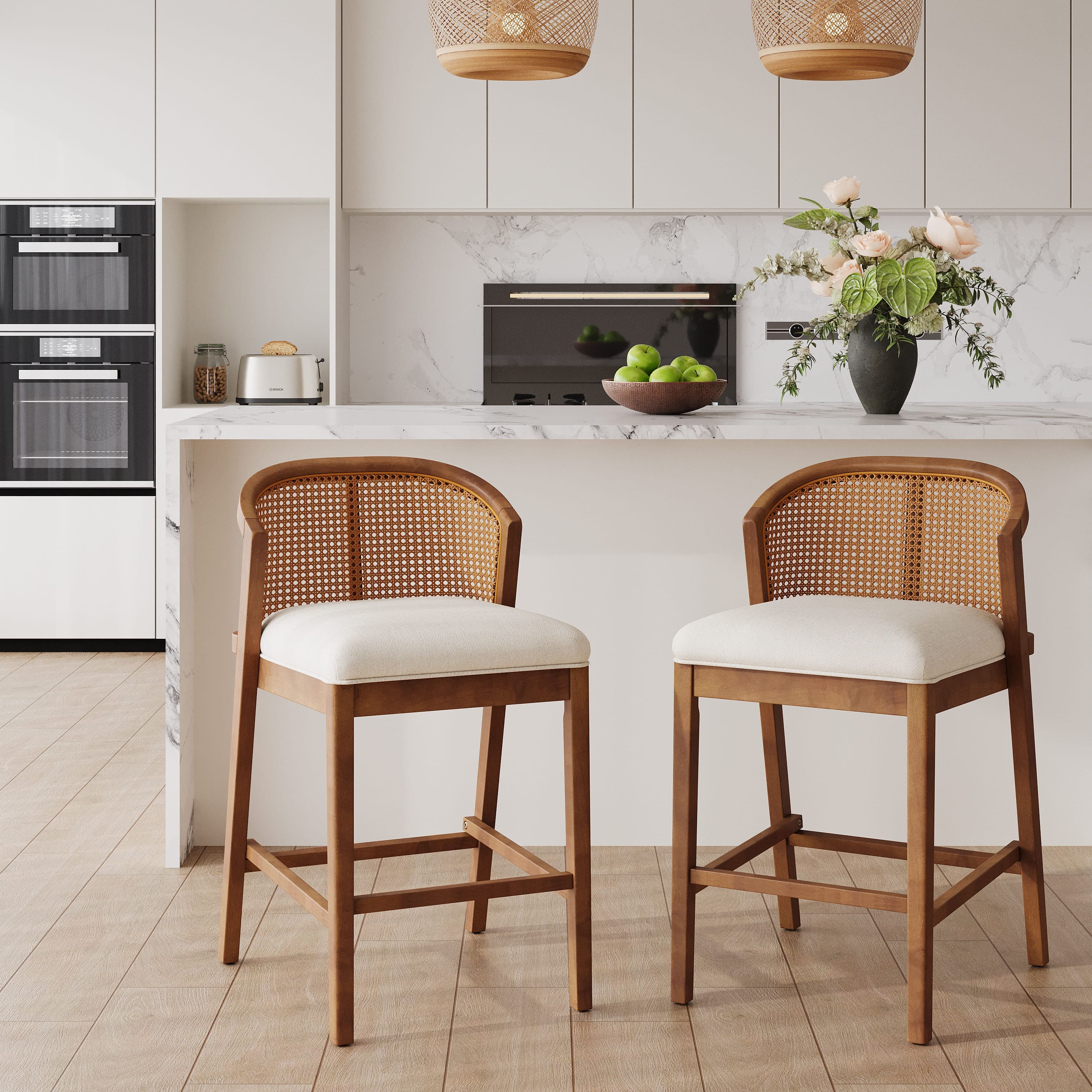 Option Walnut Finish+Beige Cushion