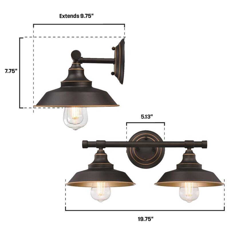 Westinghouse 6132900 Iron Hill 2 Light 8" Tall LED Wall Sconce