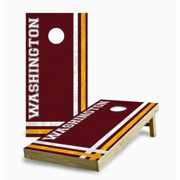slide 2 of 7, Washington Commanders Multi Stripe Cornhole Game (Choose Wraps or Boards) 2x4 Boards (24" x 48") - Include ALL Accessories