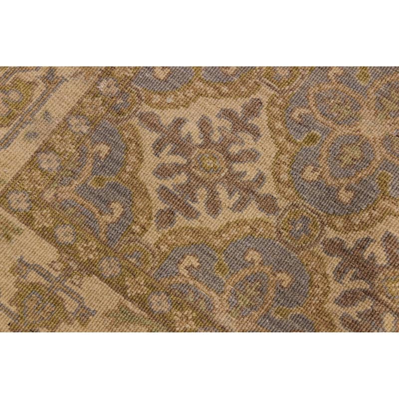 Chic Ziegler Doretha Grey Gold Hand-Knotted Wool Runner - 2'9'' x 9'5''