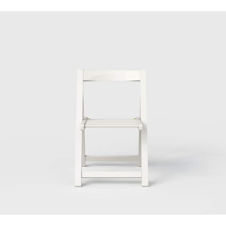 Stateside Wood Weather Resistant Outdoor Chair with Compact Folding Set of 2 - White
