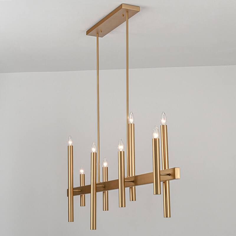 56.7'' 8-Light Linear Chandelier Kitchen Island Pendant