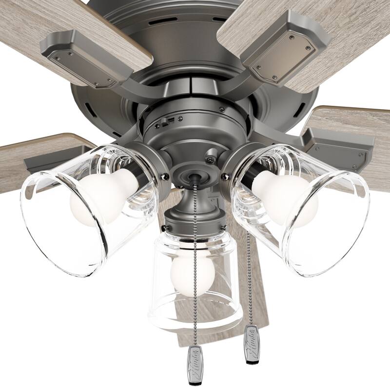Hunter 52" Crestfield Ceiling Fan w/ LED Light Kit, Pull Chain - Farmhouse, Transitional - EASY INSTALLATION!