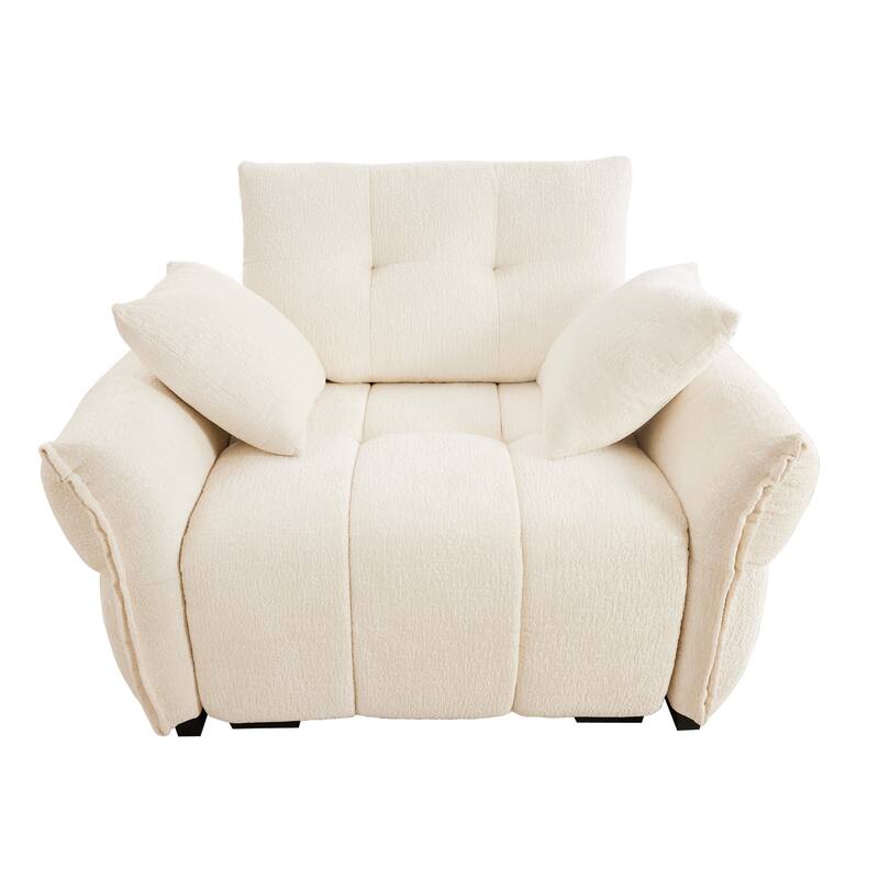 Roomfitters 47" Single Seater Modular Sofa, Ergonomic Deep Seat Chenille Armchair with Pillows