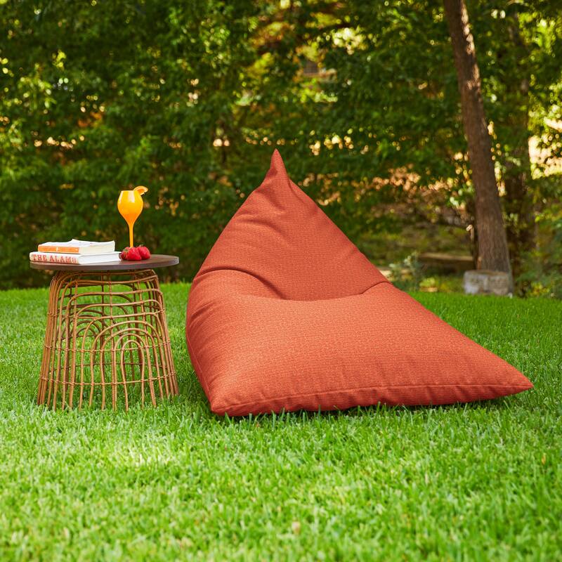 Sorra Home Sunbrella Outdoor Bean Lounger - 54 in W x 38 in W x 21 in H - Papaya