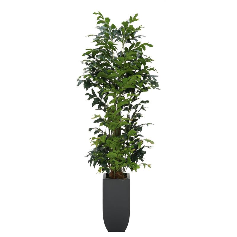 Faux 8ft Fishtail Palm Tree in Zinc Planter