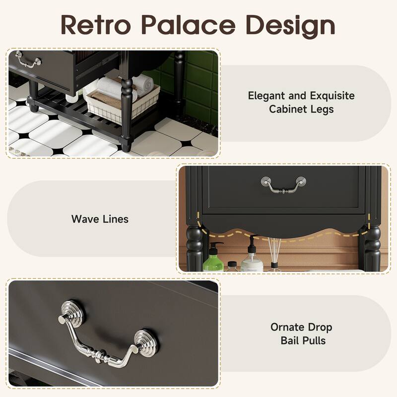 24'' Bathroom Vanity with Ceramic Sink