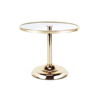 Gold Round Glass Top Cake Stand Dessert Display