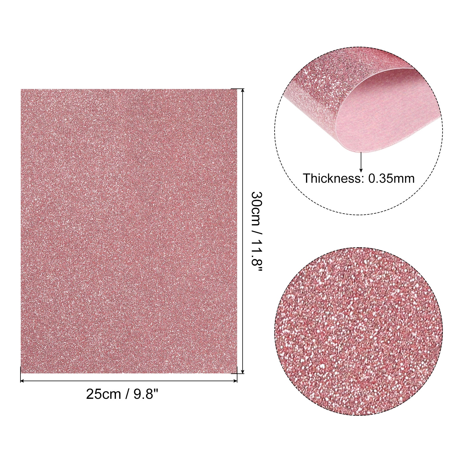 Glitter Heat Transfer Vinyl Pink Gold 11.8