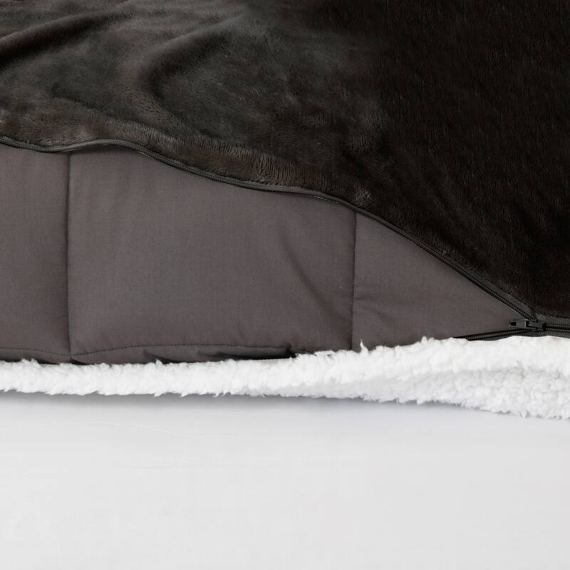 DreamLab Soft Sherpa Reversible 15lb Weighted Blanket with Washable
