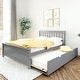 preview thumbnail 29 of 62, Max and Lily Slat Headboard Full Bed with Trundle Grey