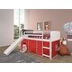 preview thumbnail 5 of 13, Twin Louver Low Loft with Slide in White Twin Loft - Red Tent