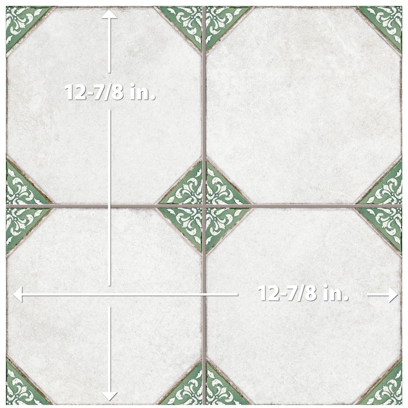 Merola Tile Englishtown Garden 12-7/8" x 12-7/8" Porcelain Floor and Wall Tile