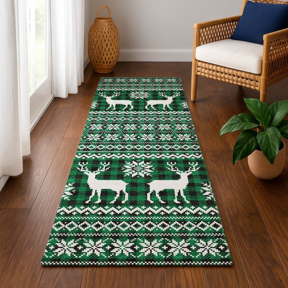 Premium Washable Super Soft Christmas Reindeer Mayfield Rug
