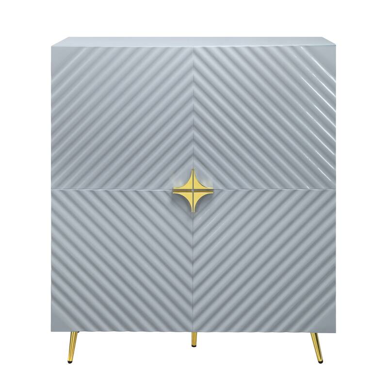 Modern Glossy Accent Cabinet with Stylish Design for Home Enhancement