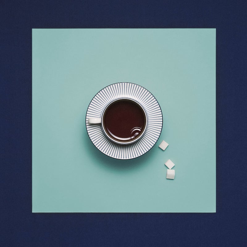 Wedgwood Gio Blue Teacup & Saucer 7.4floz, Pinstripe White