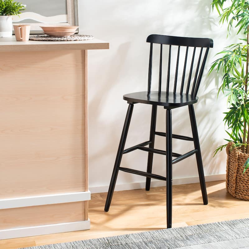 SAFAVIEH Aida 30-inch Spindle Farmhouse Bar Stool (Set of 2) - 19.9" x 19.8" x 38" - 20"W x 20"D x 43"H