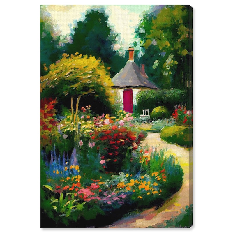 Wynwood Studio Canvas Floral and Botanical English Garden II Green and Cabin & Lodge Wall Art Canvas Print - Green, Red