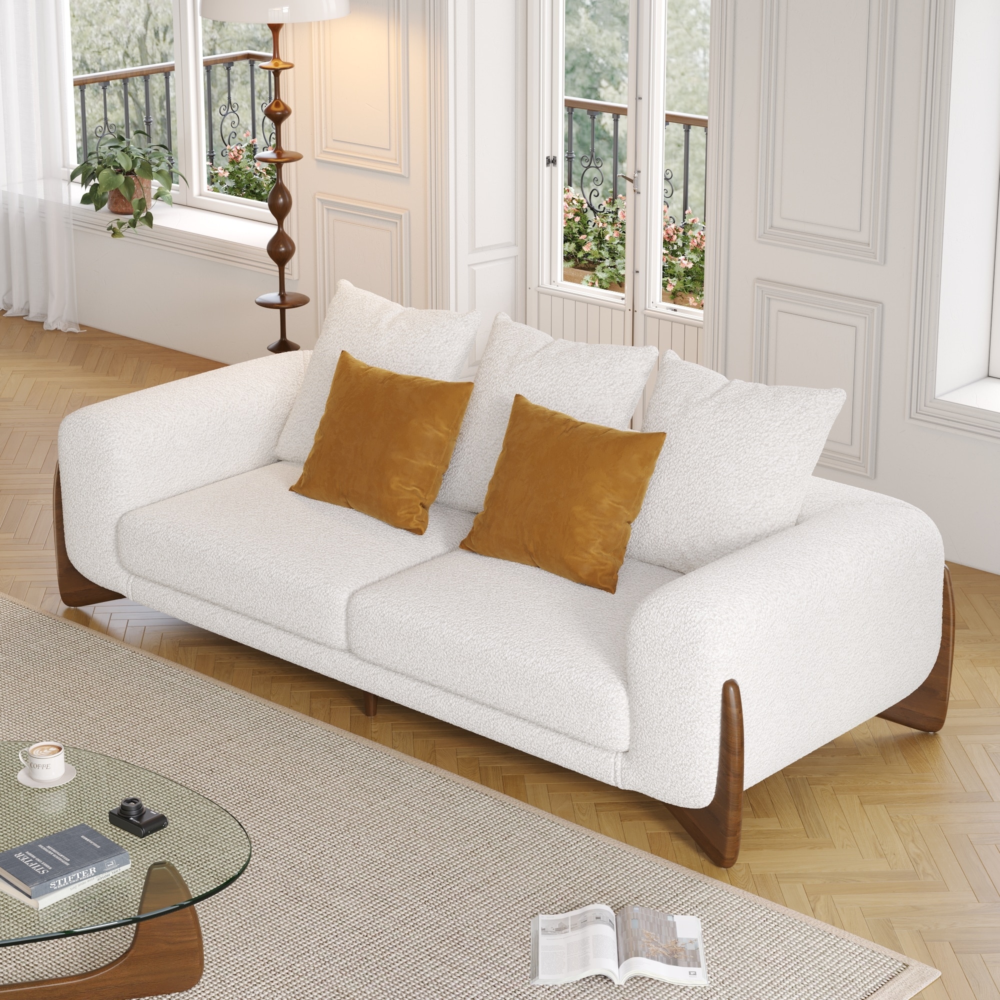 Romision Lambswool Velvet Upholstered Sofa - Bed Bath & Beyond