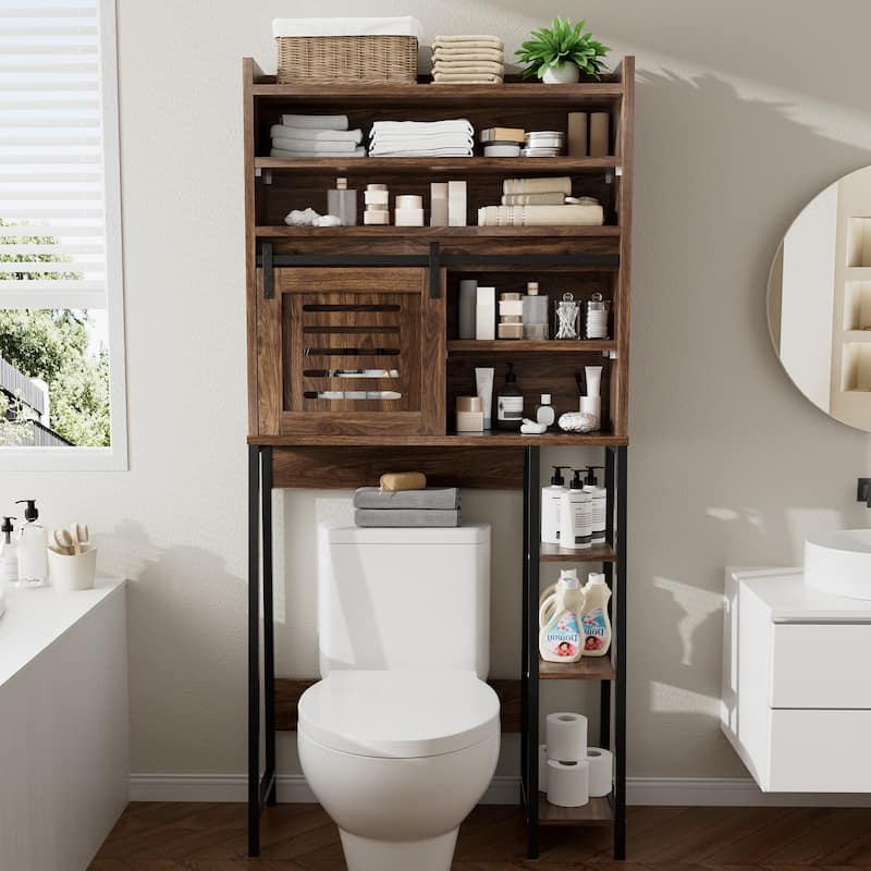 Over The Toilet Storage Cabinet – Farmhouse Storage Cabinet With Sliding Door
