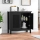 preview thumbnail 2 of 8, Anmytek Modern 2-Door Wood Black Kitchen Buffet Sideboard Accent Storage Cabinet with Adjustable Shelf