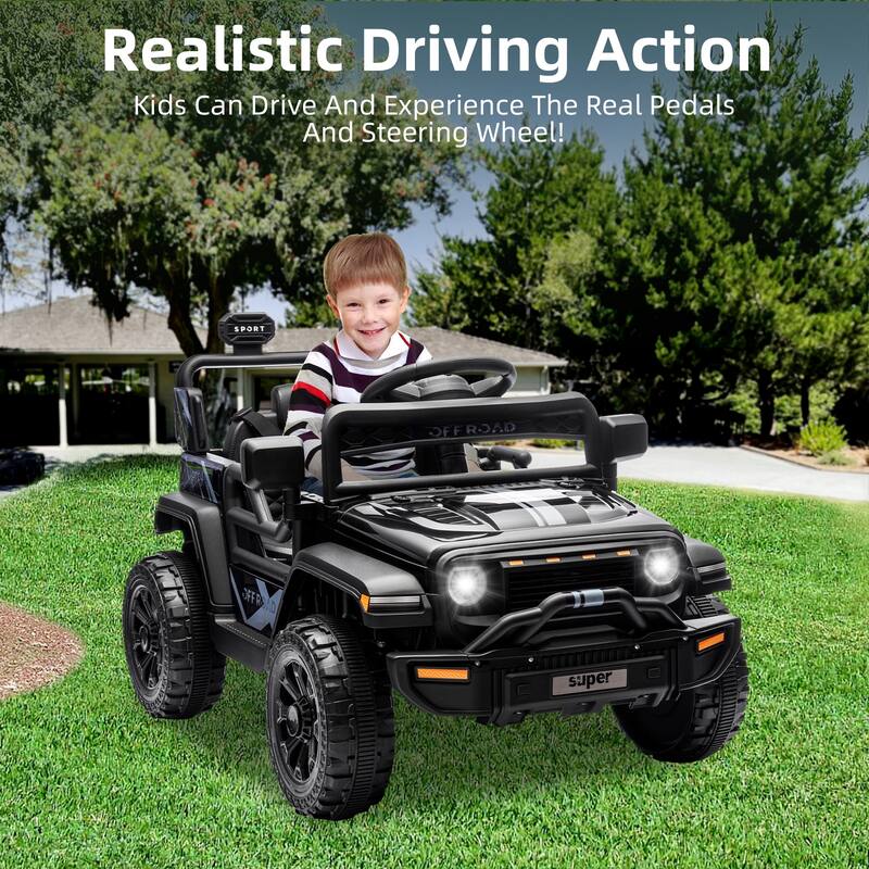 12V Electric Kids Ride on Truck, Toy Vehicle with Remote Control for Best Kids Gift
