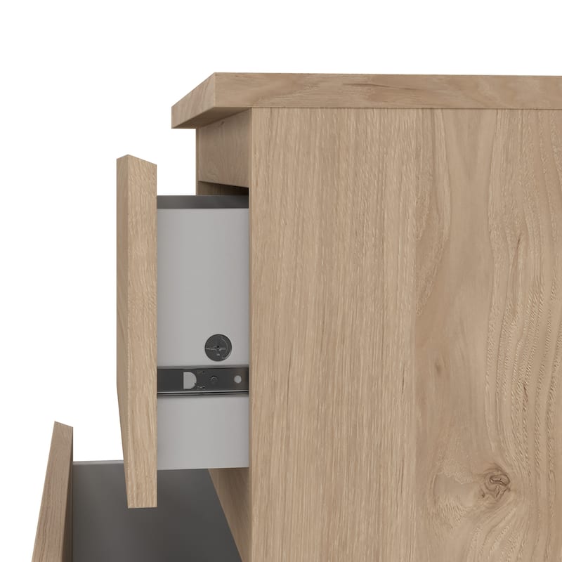 Porch & Den Aurora 2 Drawer Nightstand, Jackson Hickory