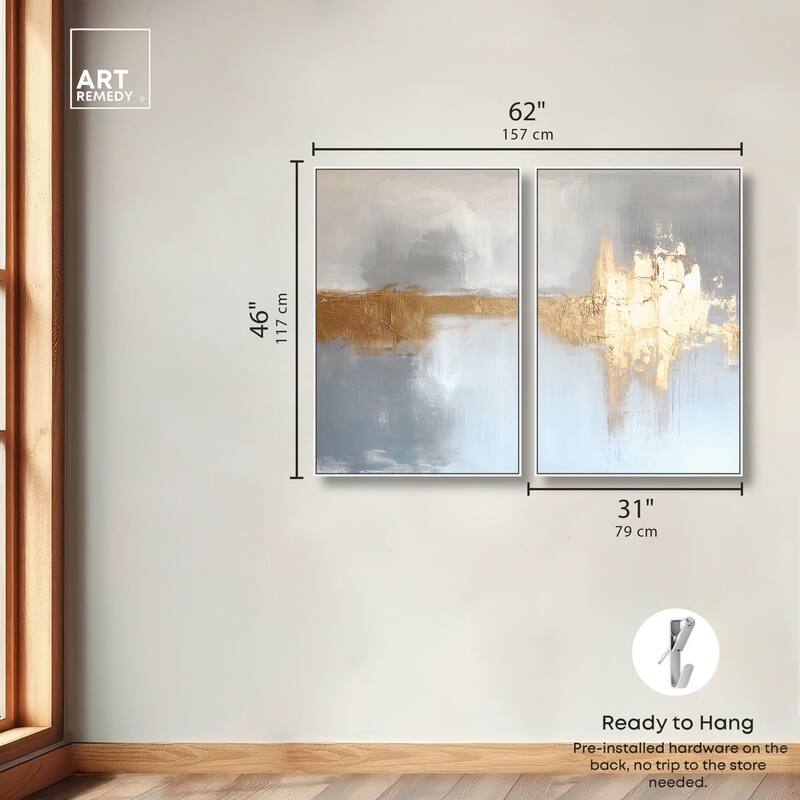 Serenity in Gold I Canvas Set of 2 by Art Remedy